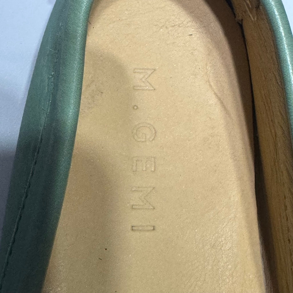 M. Gemi Pastoso Slate Green Leather Driving Loafers Made in Italy Size 35/Size 5 - Picture 5 of 11
